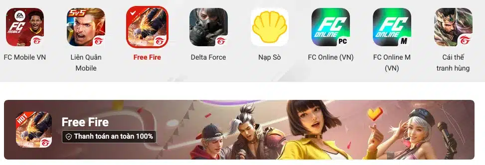 Các game nạp qua cổng Napthe.vn