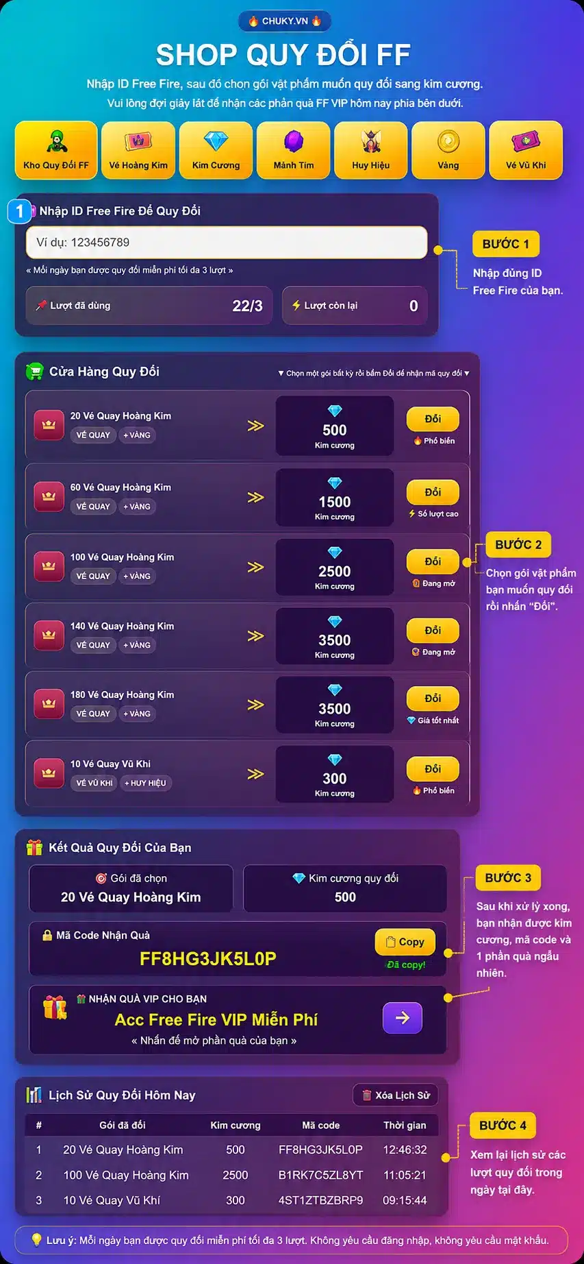 Cách Dùng Shop Quy Đổi Vàng Lấy Kim Cương