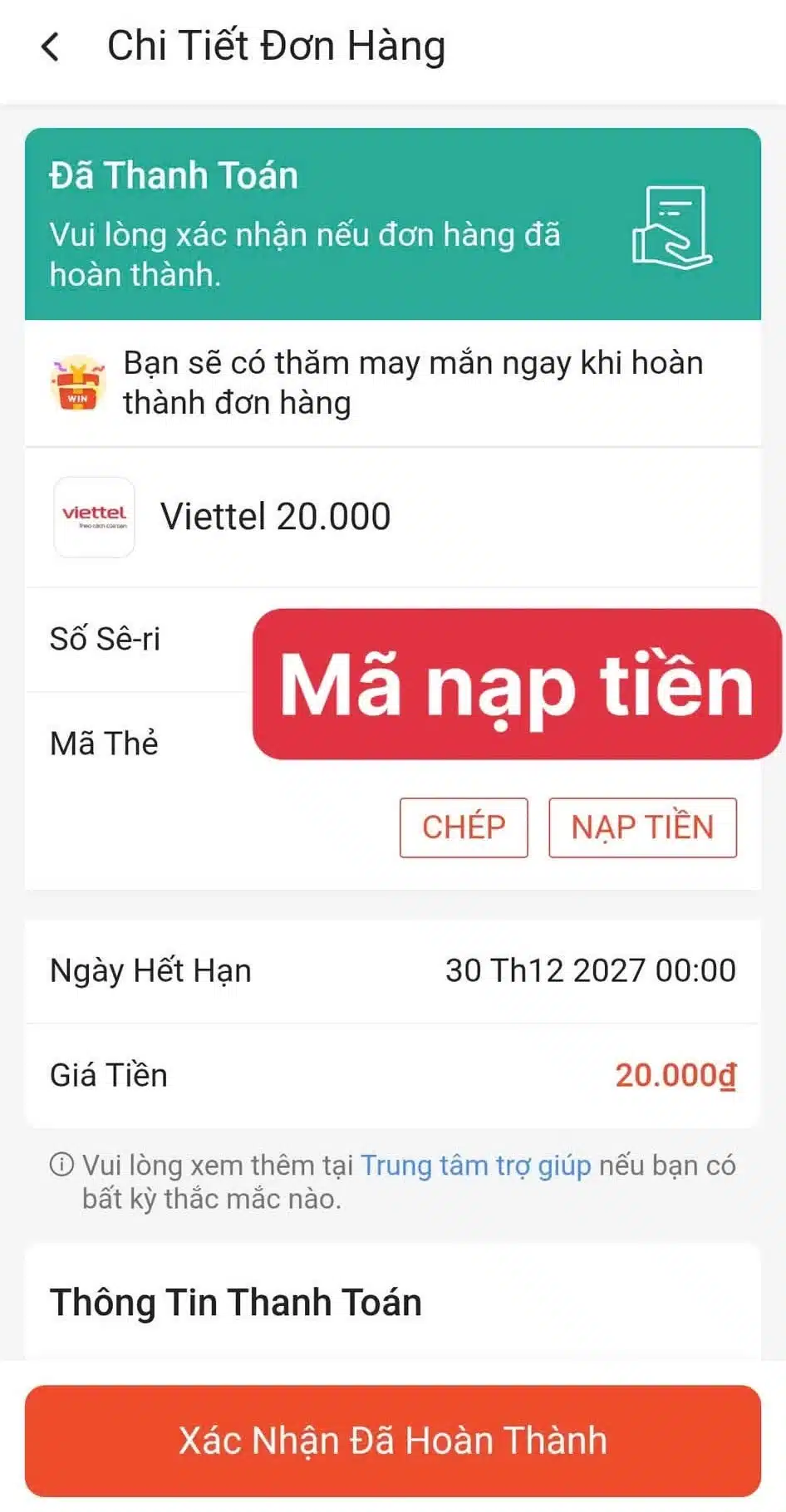 Cách Mua Thẻ Viettel 20K