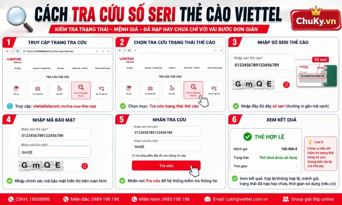 Cách Tra Cứu Số Seri Thẻ Cào Viettel