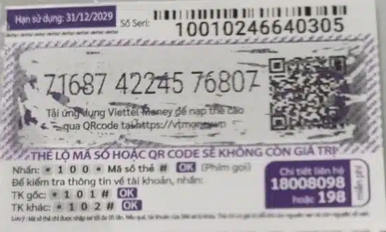 Cho thẻ cào Viettel 500k đã cào