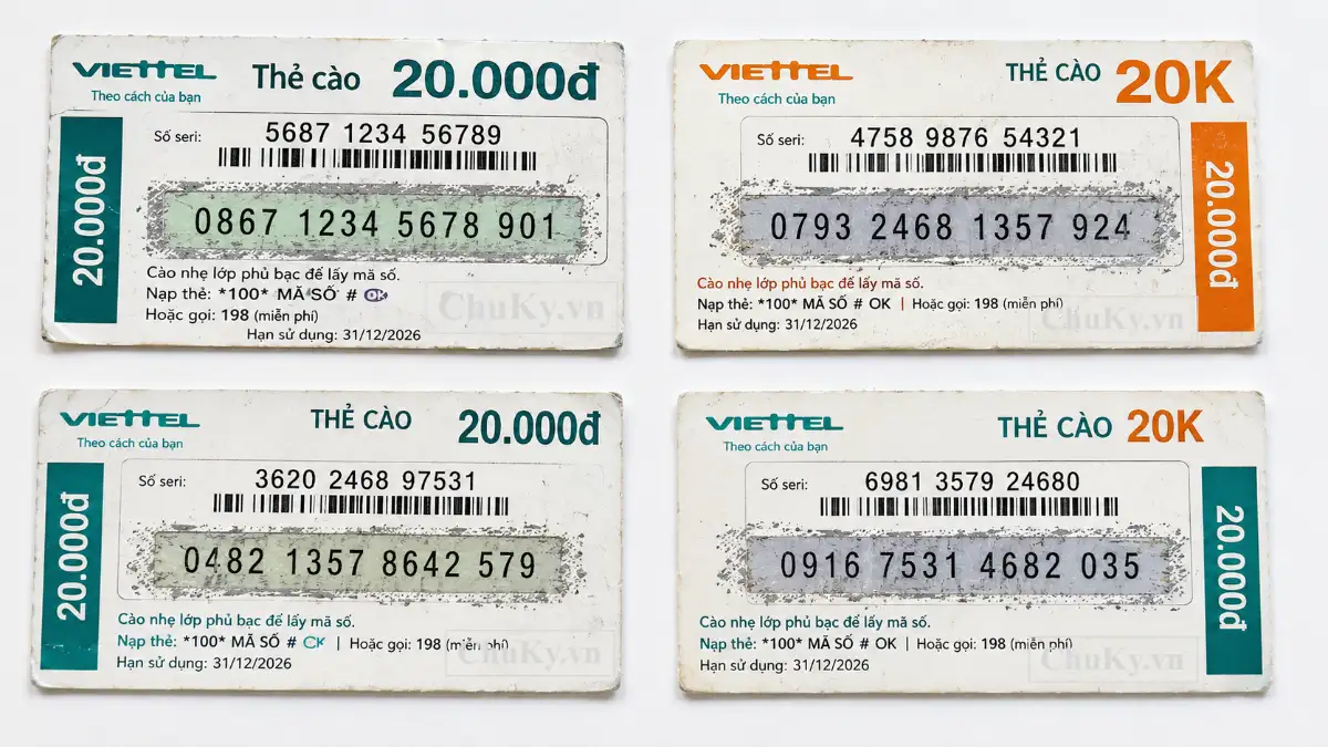 Mã số thẻ cào viettel 20k cào rồi