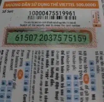 Thẻ Viettel 500k miễn phí có số seri