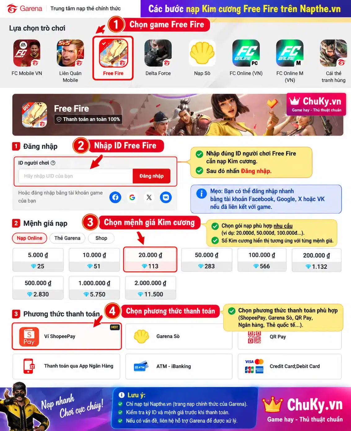 Cách nạp thẻ Garena trên Napthe.vn