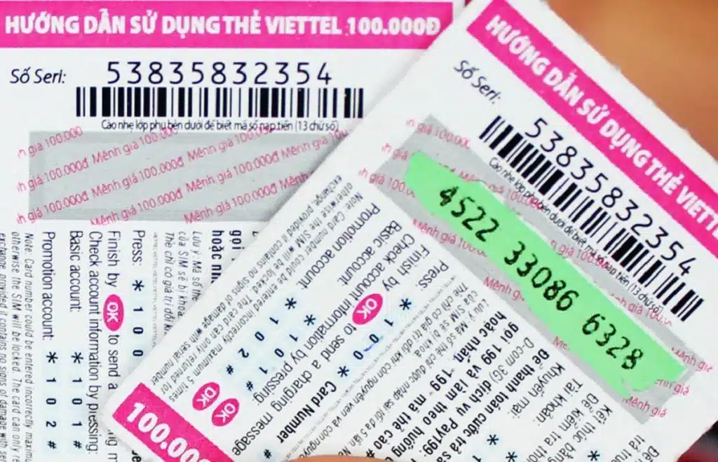 Card Viettel 100k có seri