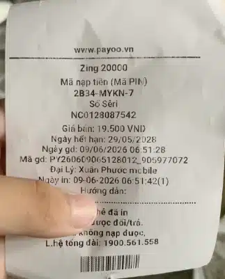 Thẻ Zing 20k