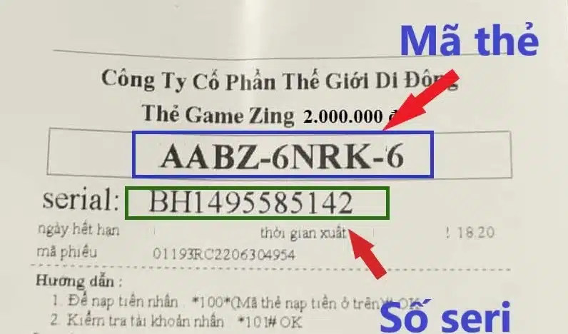 Thẻ Zing 2tr