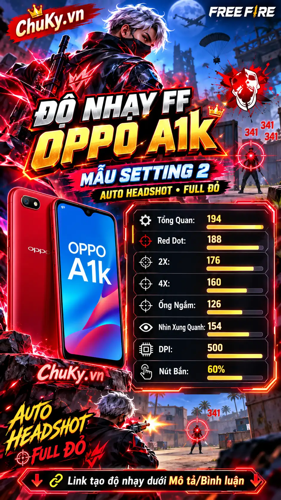Độ Nhạy FF Oppo A1k